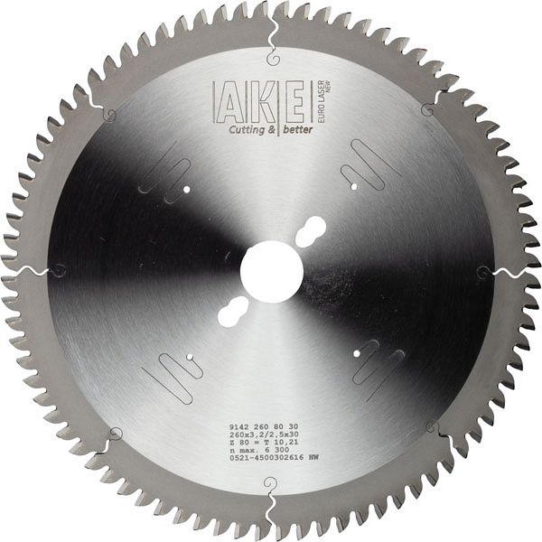 MTR-46 Circular saw blade Aluminum 250 X 2.8/2.2 Z=80 TF Neg.